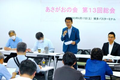 アスベスト被害根絶を訴える田村氏＝17日、福岡市