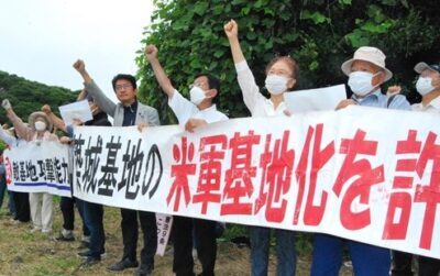 ７日　築城基地日米共同訓練反対の決起集会